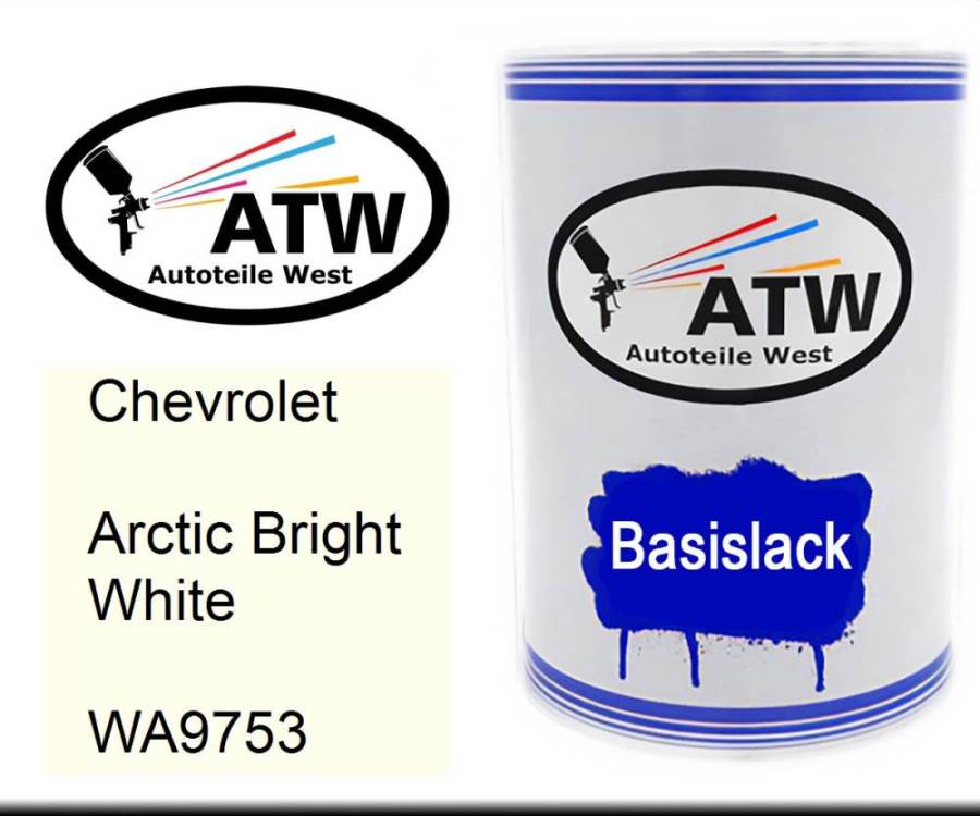 Chevrolet, Arctic Bright White, WA9753: 500ml Lackdose, von ATW Autoteile West.